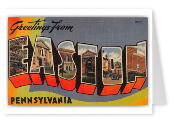 Easton Pennsylvania Greetings Large Letter