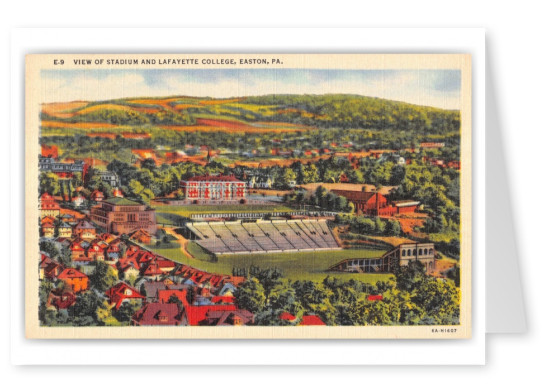 Easton, Pennsylvania, View of Stadium and Lafayette College
