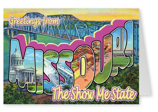vintage tarjeta de felicitación de Missouri