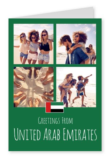 saudação, cartão de saudação do emirados Árabes Unidos