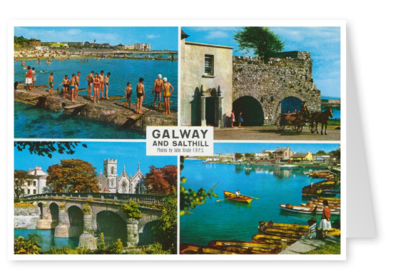O John Hinde Arquivo de fotos de colagem de Galway Salt & Hill