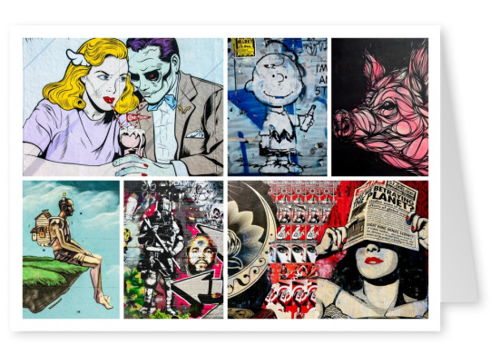 collage de fotos de arte en la calle
