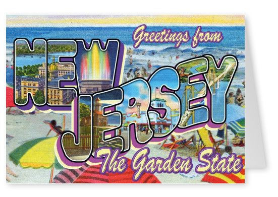 Nueva Jersey Estilo Retro Postal