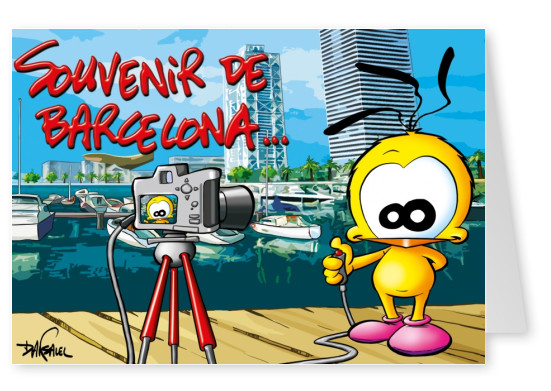 Le Piaf dibujos animados de souvenirs de Barcelona