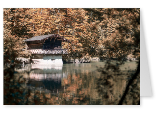 James Graf foto de la cabina de un lago en el bosque