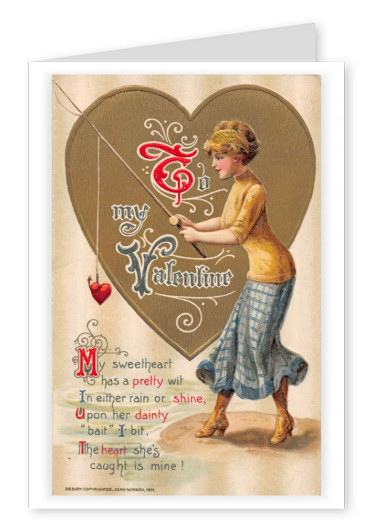 Maria L. Martin Ltda. vintage cartão de felicitações Para o meu dia dos Namorados