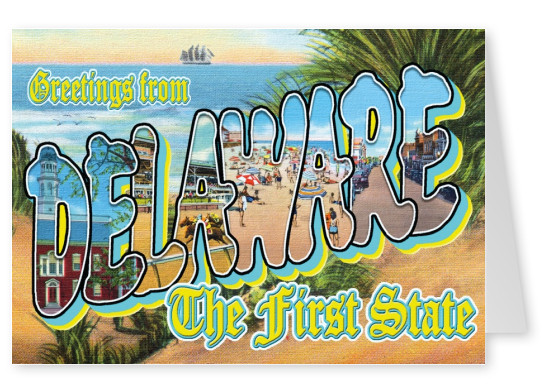Delaware vintage cartão de saudação