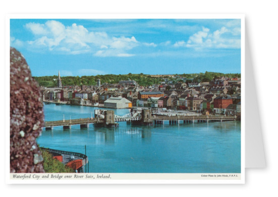 John Hinde Archive photo de la Ville de Waterford et de pont ober Rivière Suir