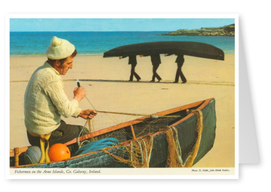 John Hinde photo d'Archive de Pêcheur sur l'Île d'Aran, Irlande