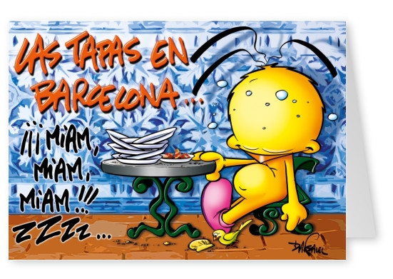 Le Piaf dessin animÃ© de Las Tapas Ã  Barcelone