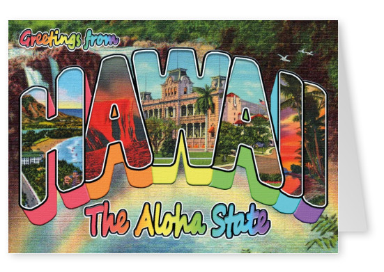 vintage carte de voeux Hawaii