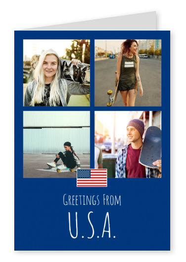 tarjeta de felicitación, Saludos desde USA