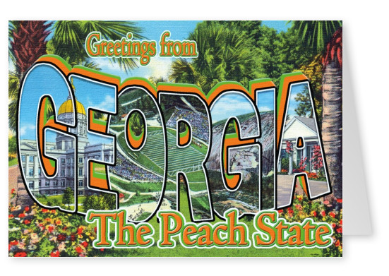 Georgia vintage tarjeta de felicitación