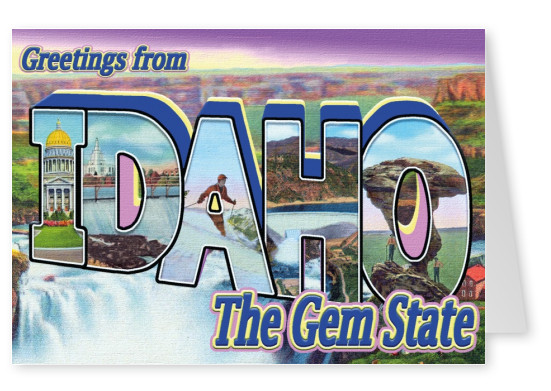 vintage tarjeta de felicitación de Idaho