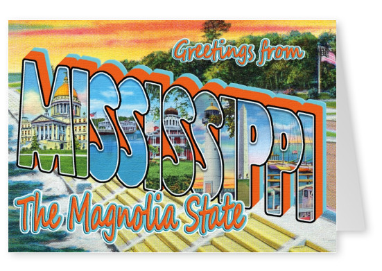 Mississippi Vintage Tarjeta De Felicitación