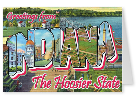 Indiana vintage carte de voeux