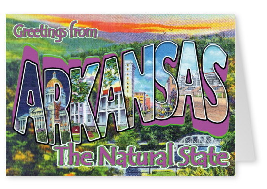 vintage cartão de felicitações de Arkansas