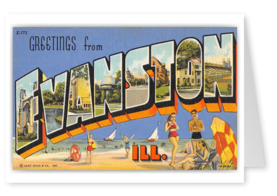 Evanston Illinois Large Letter Greetings