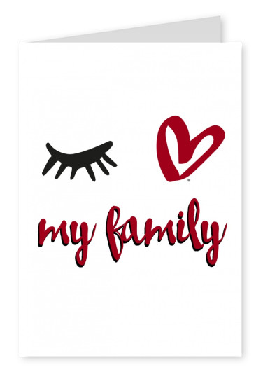 Eye-love my family black,red and white