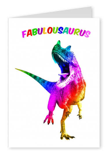 T-Rex in rainbow colours