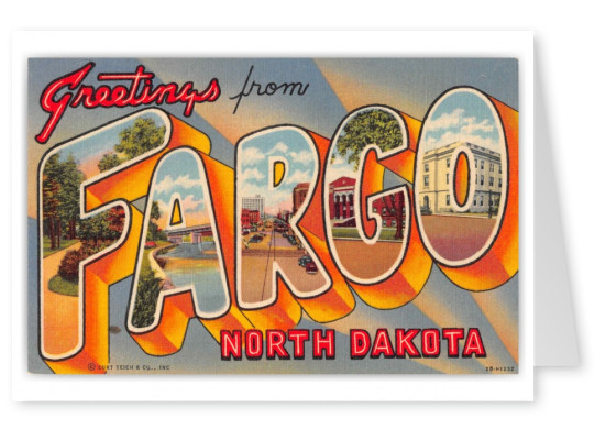 Fargo North Dakota Greetings Large Letter