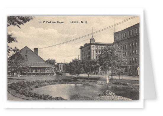 Fargo, North Dakota, N. P. Park and Depot