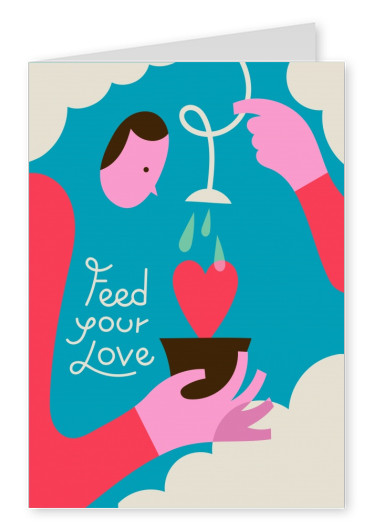 Stefano Marra postcard design Feed your love