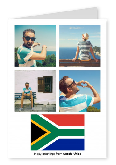 Cartão-postal com a bandeira de Salomão África do Sul