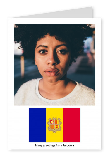 Cartão-postal com a bandeira de Andorra