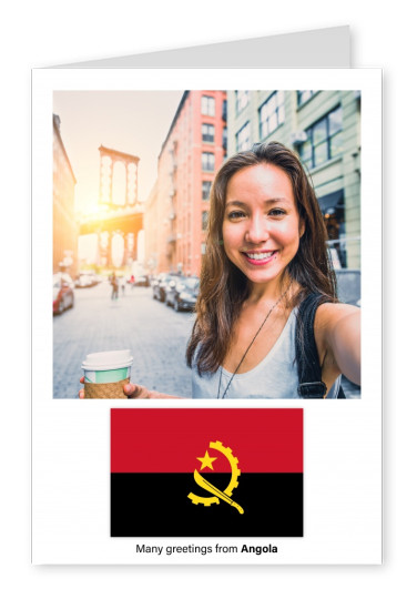 Cartão-postal com a bandeira de Angola
