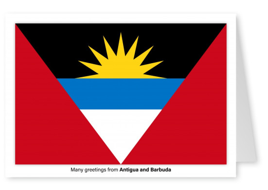 Cartão-postal com a bandeira de Antígua e Barbuda