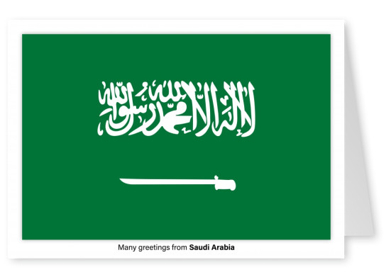 Cartão-postal com a bandeira da Arábia saudita