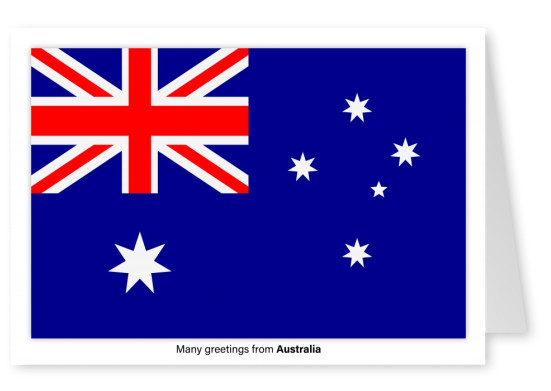 Cartão-postal com a bandeira da Austrália