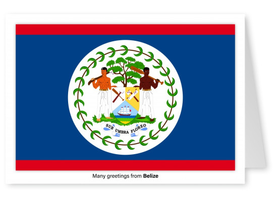 Cartão-postal com a bandeira de Belize