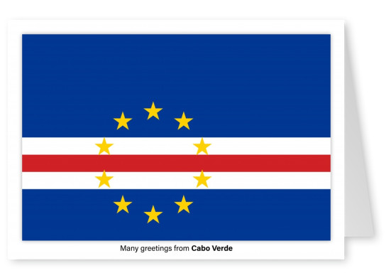 Cartão-postal com a bandeira de Cabo Verde