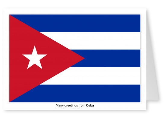 Cartão-postal com a bandeira de Cuba