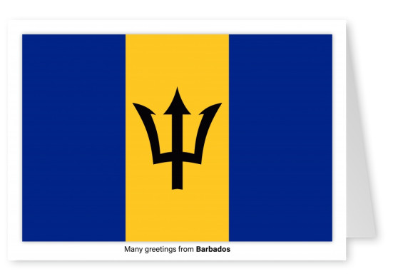 Cartão-postal com a bandeira de Barbados