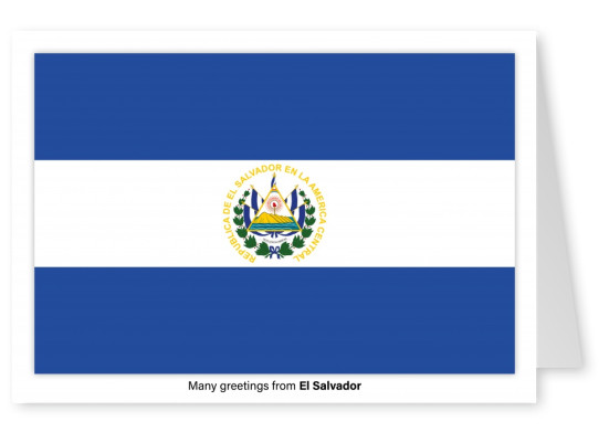 Cartão-postal com a bandeira de El Salvador