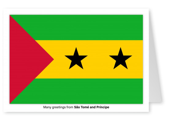 Cartão-postal com a bandeira de São Tomé e Príncipe