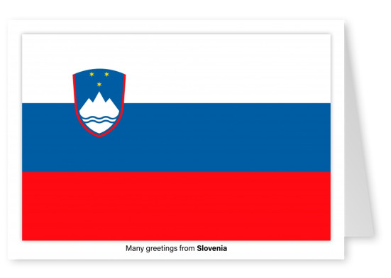 Cartão-postal com a bandeira da Eslovénia
