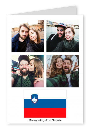 Cartão-postal com a bandeira da Eslovénia