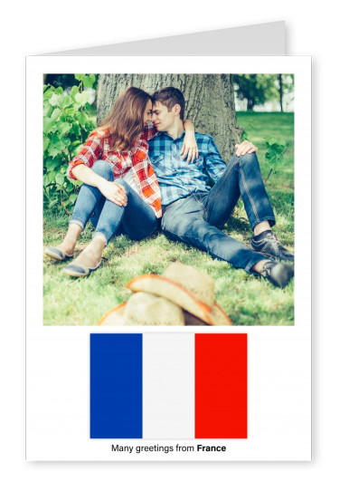 Cartão-postal com a bandeira da França