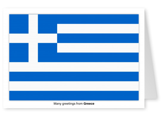 Cartão-postal com a bandeira da Grécia