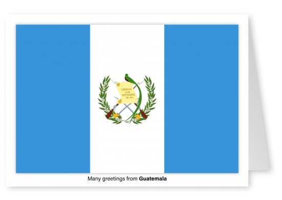 Cartão-postal com a bandeira da Guatemala