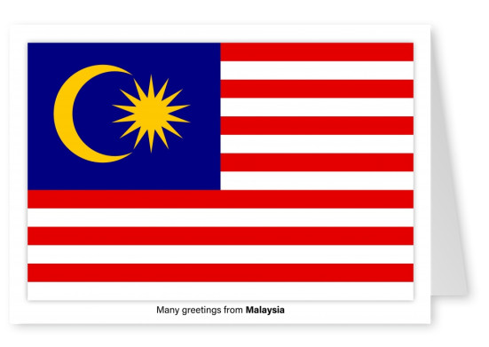 Cartão-postal com a bandeira da Malásia