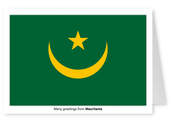 Cartão-postal com a bandeira da Mauritânia