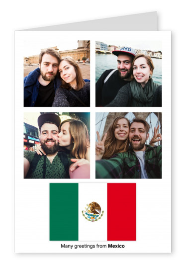 Cartão-postal com a bandeira do México