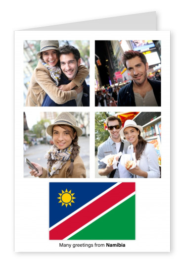 Cartão-postal com a bandeira da Namíbia