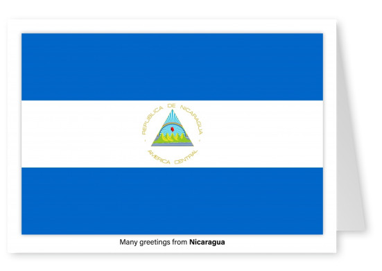 Cartão-postal com a bandeira Nicarágua