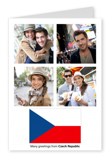 Cartão-postal com a bandeira da República checa